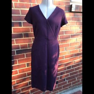 Ann Taylor V-Neck Ponte Sheath Dress - 00P